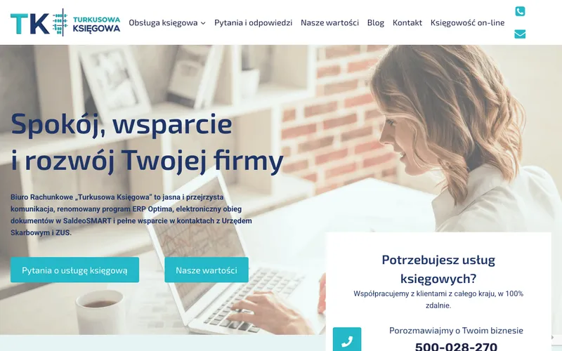 Strona internetowa — Turkusowa Księgowa